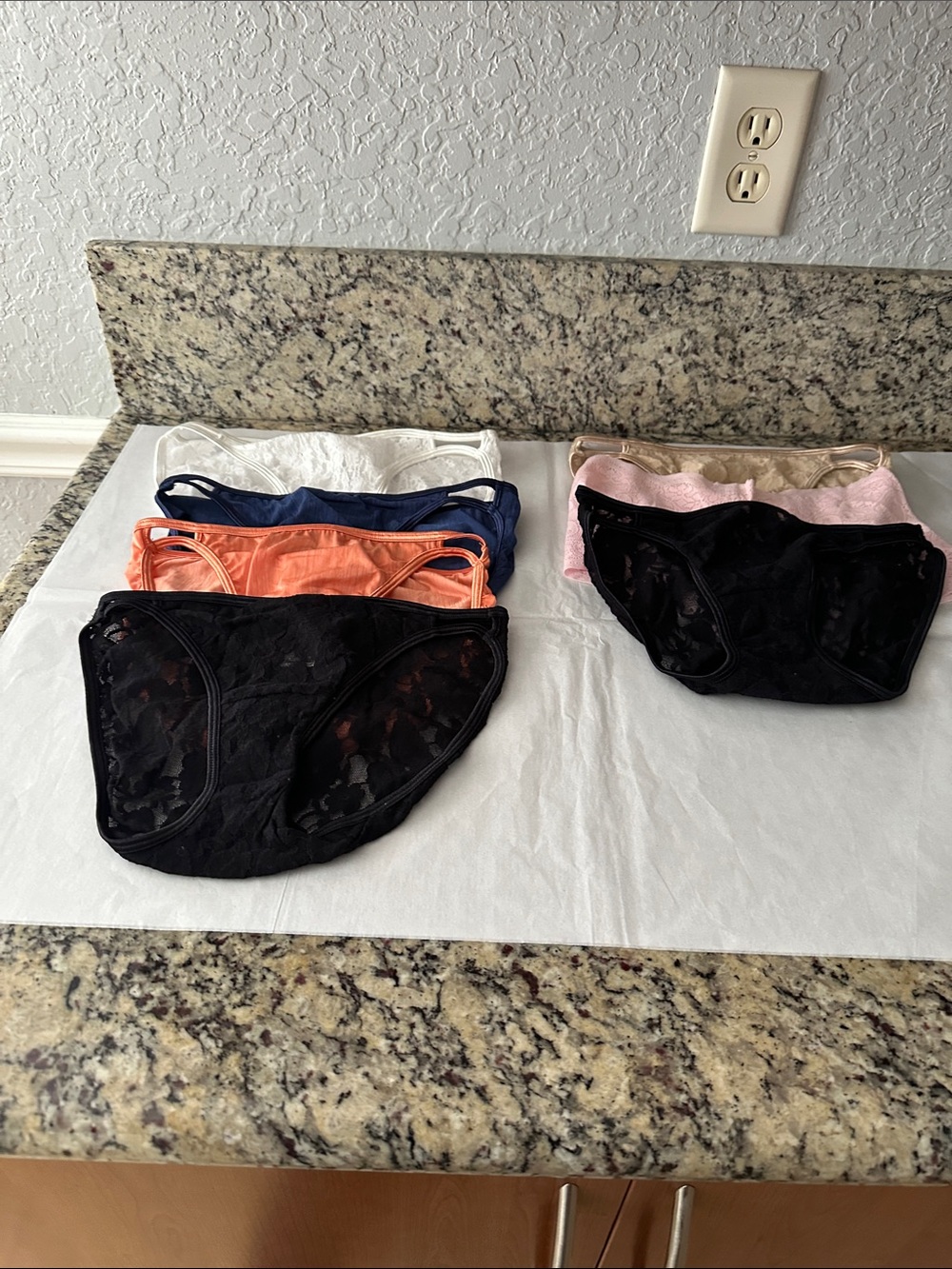 Womens Bikini Pack 7- Black, White, Navy, Pink, Coral, Beige